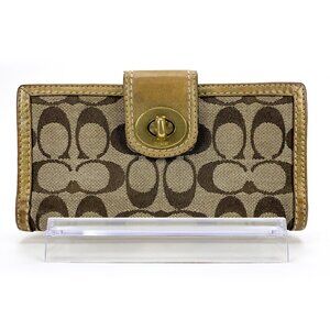 COACH Vintage Signature CC Turn lock Wallet w/Snap Back